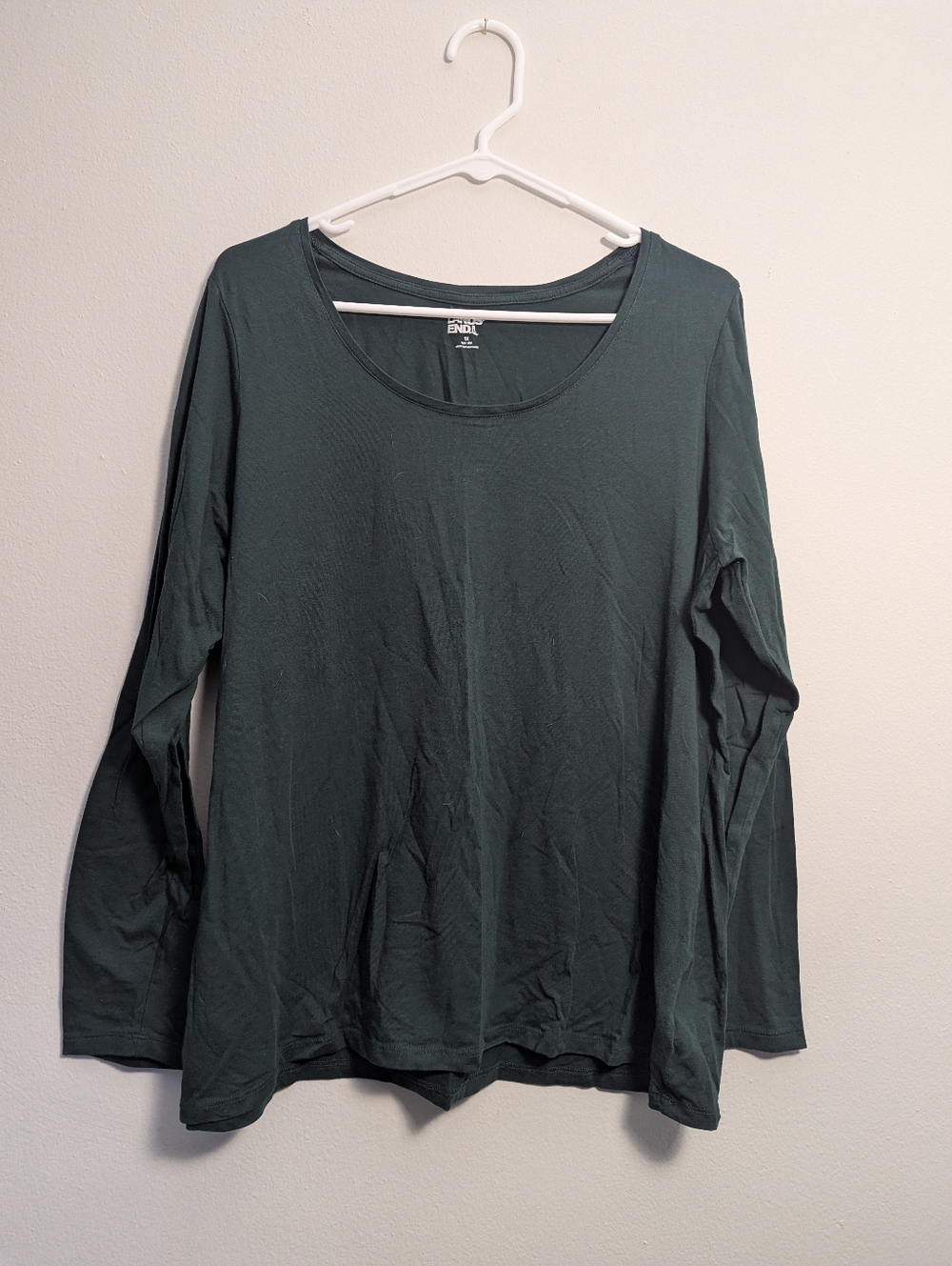 Lands' End - Long Sleeve Scoop Neck Top in Forest Green